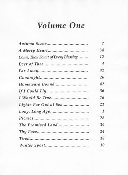 The Gift of Song Volume I Index